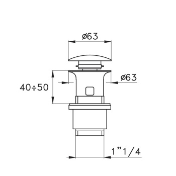 Донный клапан Stella Completamenti click-clack, черный матовый UN 09200 NE00