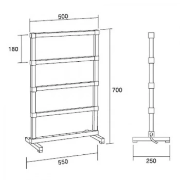 Полотенцесушитель электрический Margaroli Panorama 8554705SNC 70x55 левый никель