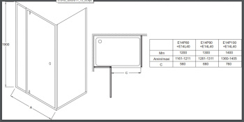 Душевая дверь 90x190 Jacob Delafon Serenity E14P90-GA
