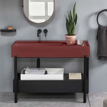 Раковина накладная Cielo Plinio PNLA115SF CO 115 см красный