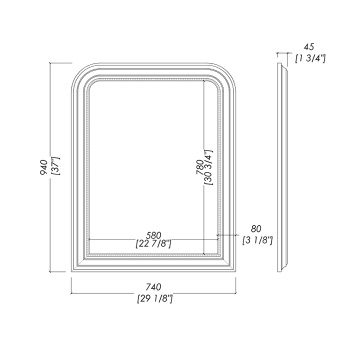 Зеркало Devon&Devon White Madame 74x94 см FLWHMADAME