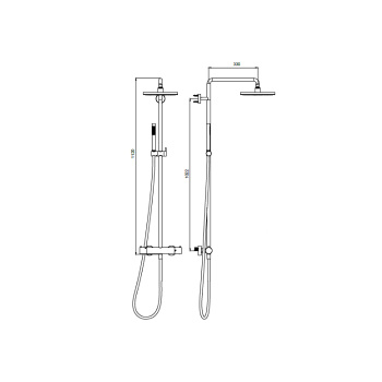 Термостатическая душевая колонна с функцией VELVET Rain Almar, copper 316 brushed pvd E405001.CO316