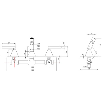 Смеситель для биде встраиваемый Nicolazzi Flag хром (без внутр части) 4816EXTCR91
