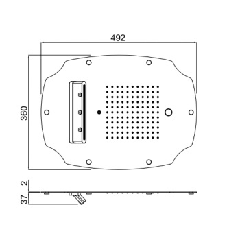 Встраиваемая в потолок душевая система Carimali Mydream Colonial 500x400 121 форс/, 3 потока воды: дождь, каскад, хромот, хром 23078XN/S-CRX