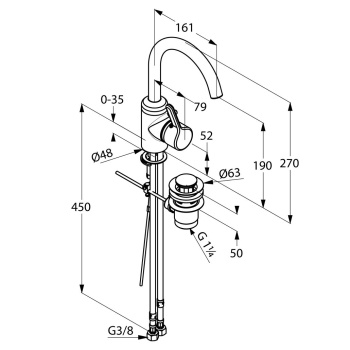 Смеситель для раковины Kludi Bingo Star 420300578 хром