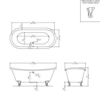 Чугунная ванна Devon&Devon Admiral 182x81 2MRADMIRALPDCRDD