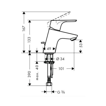 Смеситель для раковины Hansgrohe Focus 70 31604000 push-open, хром