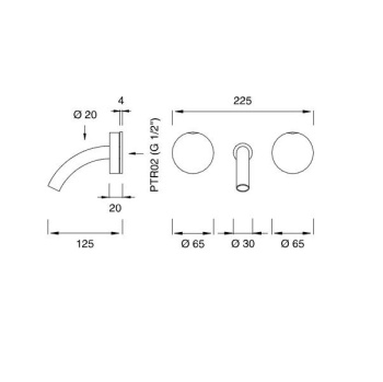 Смеситель для ванны CЕА Design Giotto GIO 13 S сталь