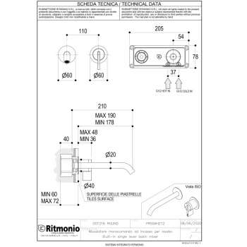 Смеситель для раковины Ritmonio Dot316 PR50AL212INOX нержавеющая сталь