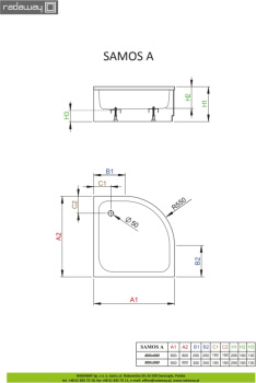 Душевой поддон Radaway Samos A800 800 4S88300-03