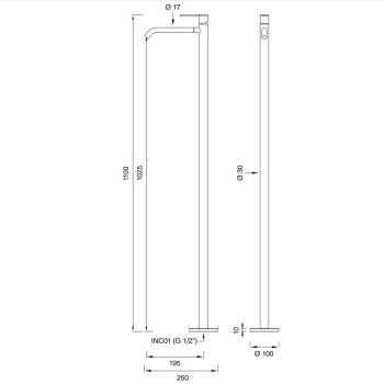 Смеситель для раковины Cea Design Innovo INV 08 S сталь