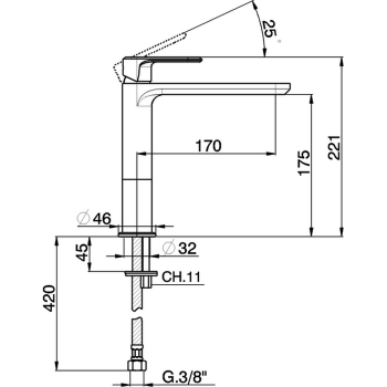 Смеситель для раковины Cisal Lineaviva LV00150021 хром
