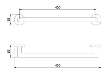 Вешало для полотенец Nofer 455 мм NIZA 16850.40.S матовое
