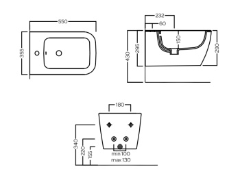 Биде подвесное Hatria TECNA Y9DG01