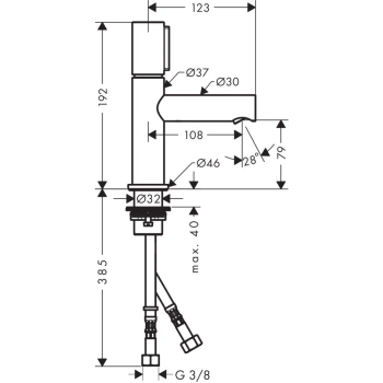Смеситель для раковины Axor Uno 45015820 никель