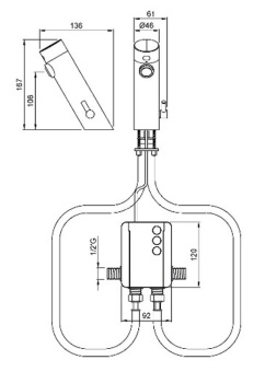 Смеситель для раковины Nofer 07360M.B автоматический, хром