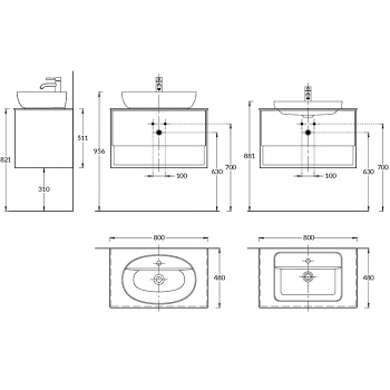 Тумба PLAZA Modern подвесная Kerama Marazzi 80 дуб виченце 1 ящик + полка PLB.M.80.1\OAK.V