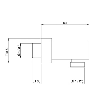 Подключение для гибкого шланга Antelao Nicolazzi Doccia vincent, margherita, old iron matt 5691FV