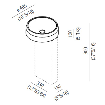 Раковина Agape Lariana 46.5x13, без отв., белый Cristalplant ACER1073ZZ *0
