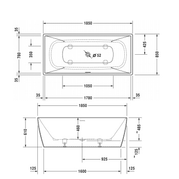 Ванна из искусственного камня Duravit DuraSquare 185x85 700430000000000