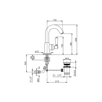 Смеситель для раковины Nicolazzi Cinquanta  3454BZ76C