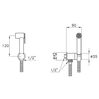 Гигиенический душ Stella Eccelsa 309AT, золото 24К EC 03124 AU00
