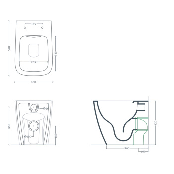 Унитаз напольный Artceram A16 ASV007 17 00 турбо смыв the.reel, saniglaze, черный матовый