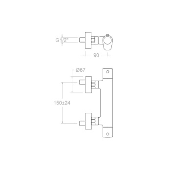 Смеситель термостатический Ramonsoler Alexia для душа с душевым комплектом 3634T1