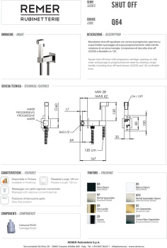 Смеситель с гигиеническим душем Remer Absolute белый матовый Q64BO