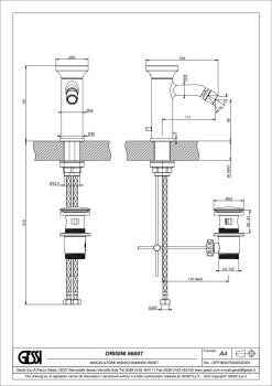 Смеситель для биде Gessi Origini 66007.707 Black Metal Brushed PVD
