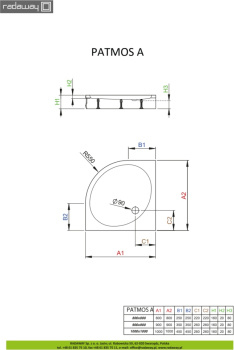 Душевой поддон Radaway Patmos A1000 100 4S11155-03
