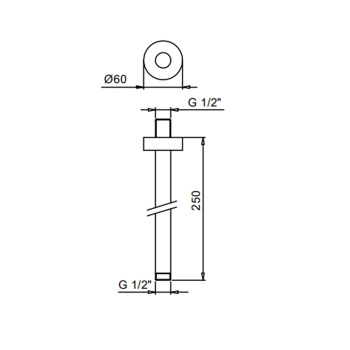 Кронштейн с потолка для душевой лейки Fantini черный матовый 86 13 9236