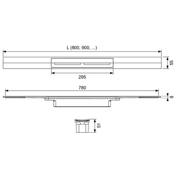 Душевой лоток Tece Tecedrainprofile 100 671021 черный