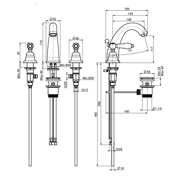 Смеситель для раковины Fima Carlo Frattini Herend F5421BR бронза