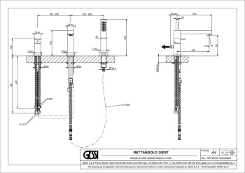 Смеситель для ванны Gessi Rettangolo 20037.707 Black Metal Brushed PVD