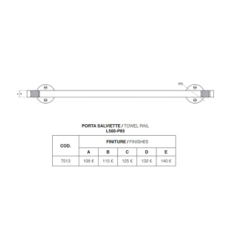 Полотенцедержатель Bertocci Famiglia 50, хром 12775130000