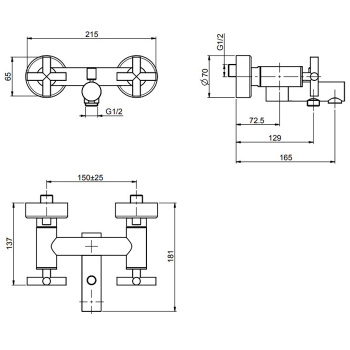 Смеситель для ванны внешнего монтажа Fima Carlo Frattini Maxima хром F5304/1CR