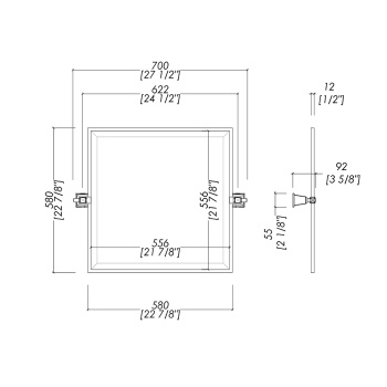 Зеркало поворотное Devon&Devon Time 70х58 хром TM321CR