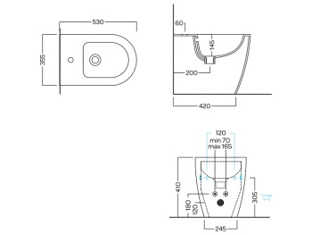 Биде напольное Hatria FUTURA Y9B701