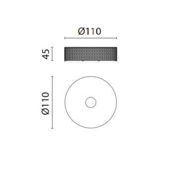 Контейнер Oasis Defile 110х45 настольный, рифленый, хром 0AGD023CR