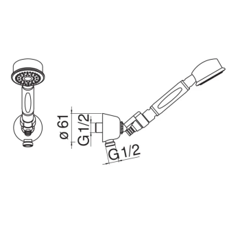 Душевой набор Nobili AD143/7FLP черный