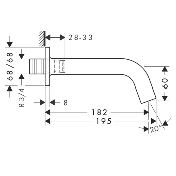 Излив для ванны Axor Citterio M 34410000 хром
