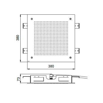 Встраиваемый верхний душ Almar 38х38, 1 режим, оружейный металл брашированный pvd E044279.GM