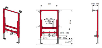 Инсталляция для биде Tece Teceprofil 9330005 красный