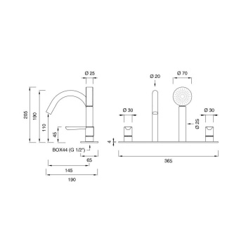 Смеситель для ванны CЕА Design Lutezia Plus LTZ 97 S сталь