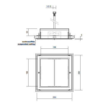Душевая система Lamattonella Antonio Lupi 25 х 25 х 0,5 с каскадом А0002423694