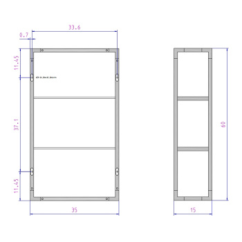 Шкафчик открытый Decor Walther ET 6 35x15x80 стекло белое, хром 702704