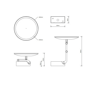 Косметическое зеркало Decor Walther 123160 черный матовый