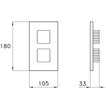 Внешняя часть встраиваемого термостатического смесителя для душа Stella Casanova IS3294 P.V. с переключателем на 2 выхода, хром CS 06012 CR00