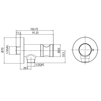 Bossini Paloma Flat Гигиенический душ со шлангом 125см., цвет: хром E41001.030